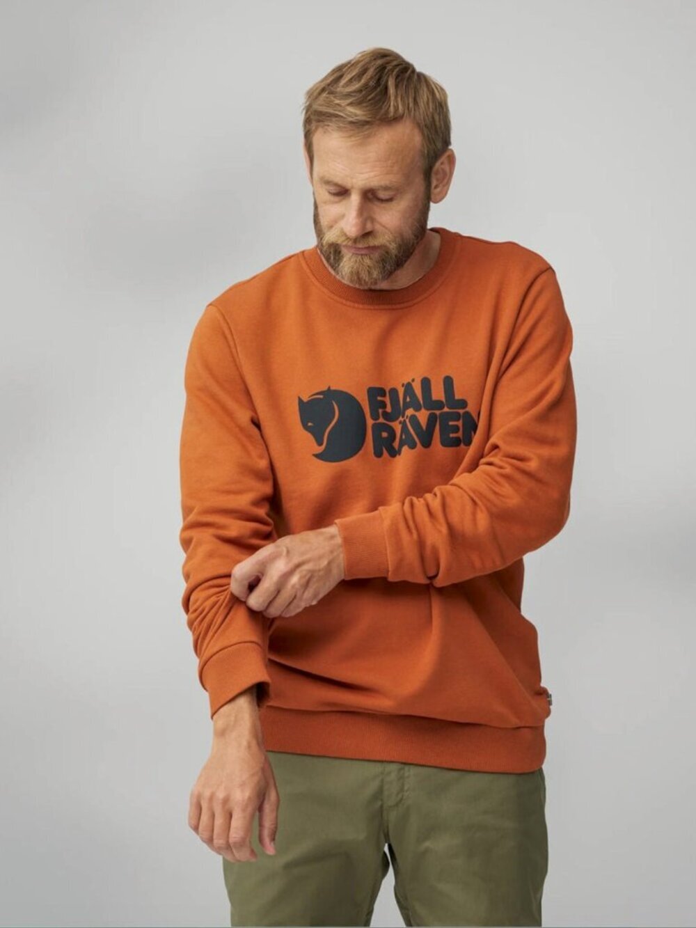 Fjallraven Logo Sweater in Terracotta Brown